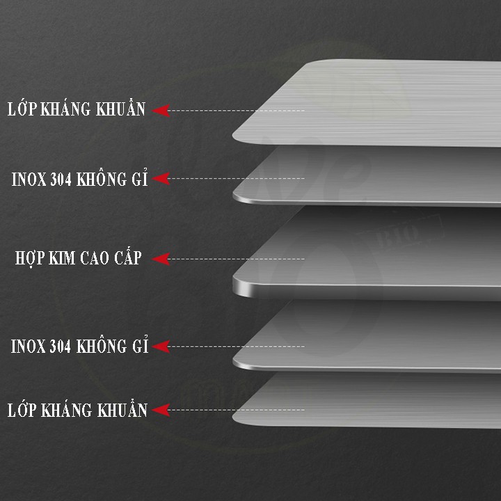 Thớt INOX chữ nhật kháng khuẩn cao cấp - Rã đông tốt, chống gỉ sét, vi khuẩn, dễ dàng vệ sinh [ Dày 0,3cm ] – BIO127