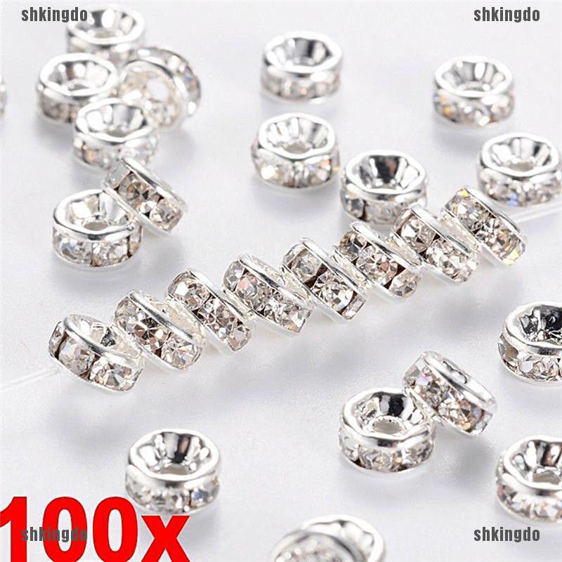 100 hạt xâu đính pha lê tự làm trang sức kích thước 6mm 8mm