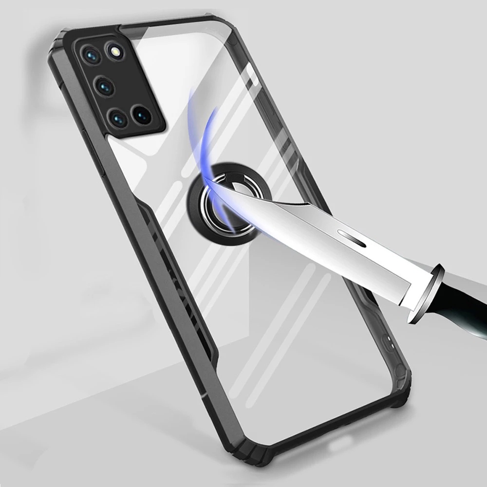 Ốp điện thoại trong suốt chống sốc có giá đỡ nhẫn nam châm cho Oppo Reno 6 5 4 3 Pro 4g 6z 5g 5k 2z 2f 2