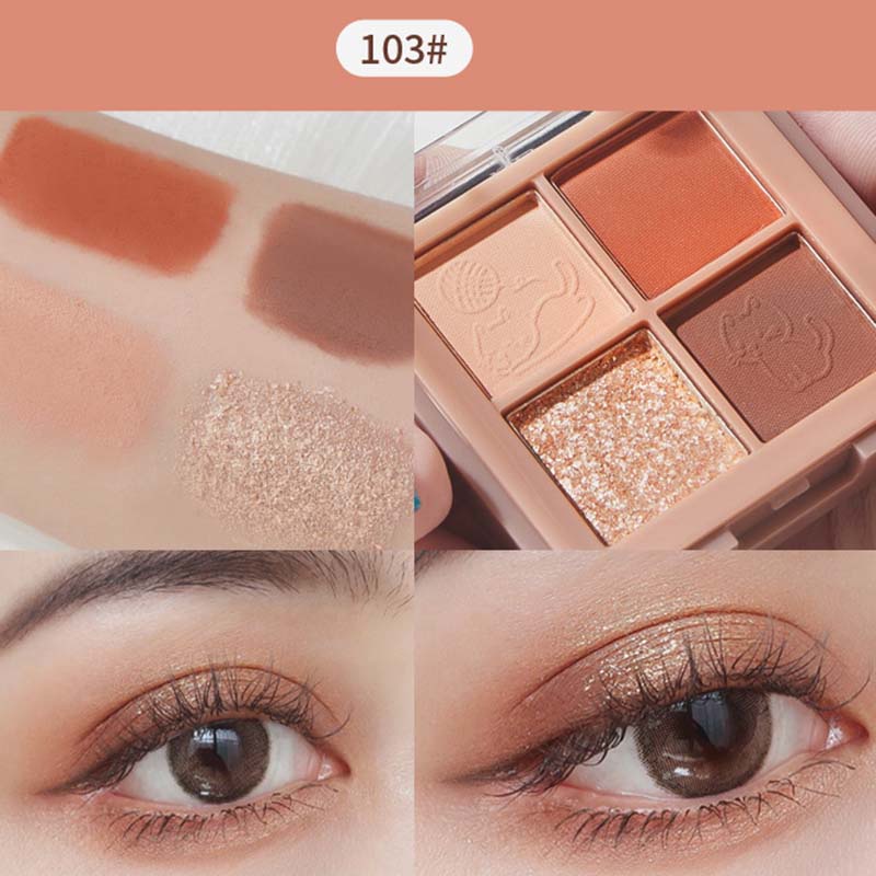 Bảng Phấn Mắt Kiss Beauty 4 Màu Tông Đất Lì Và Ngọc Trai Trang Điểm Làm Đẹp Cho Học Sinh
