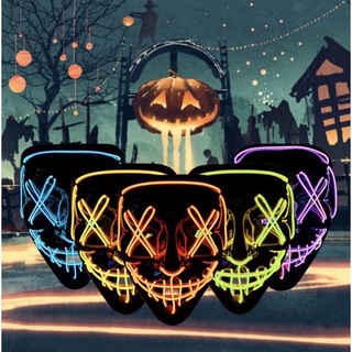Mặt Nạ Hacker Thanh Trừng Có Đèn Led Phát Sáng Hot Hit Cosplay Hoá Trang Halloween