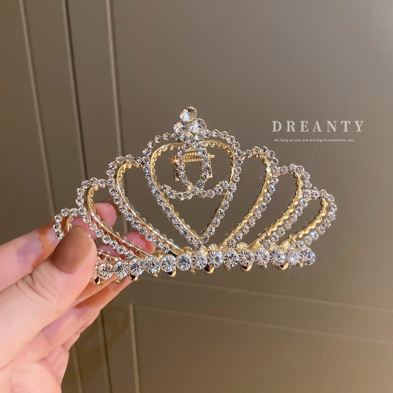 Kẹp Tóc Hình Vương Miện Đính Ngọc Trai Thời Trang Cho Nữ