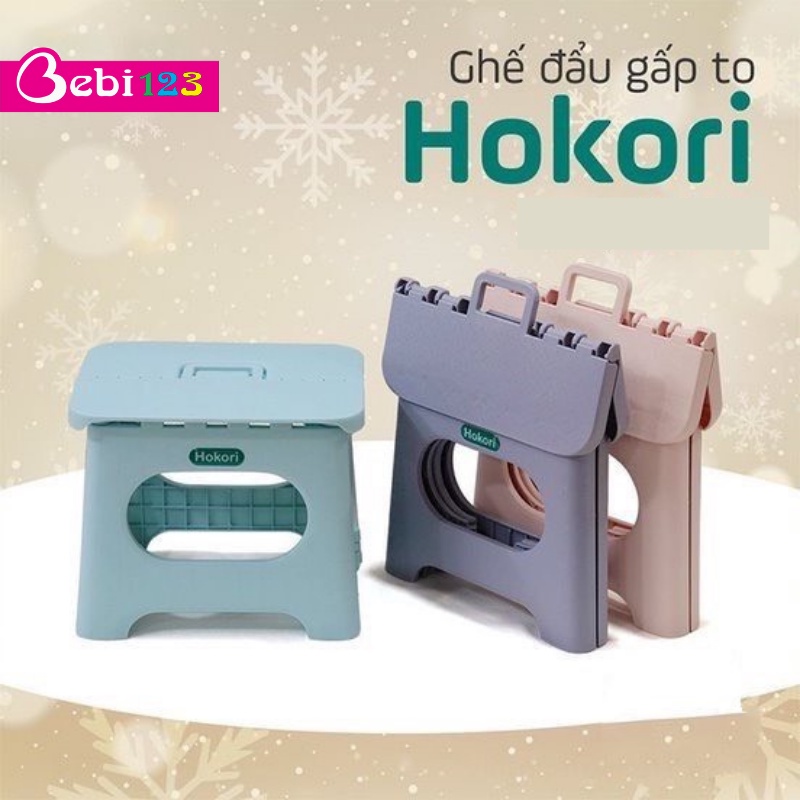 Ghế gấp gọn, ghế xếp Hokori cao cấp có quai xách 2 size cho bé và gia đình