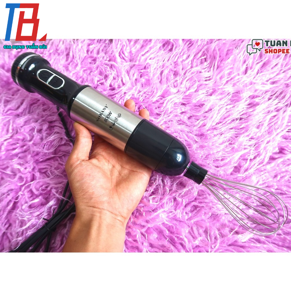 Máy xay cầm tay Sokany SK-768-4 (4 trong 1) (4 lưỡi dao) công suất 800W, ly đi kèm, đa năng có thể xay thịt, tỏi ớt