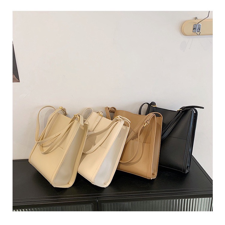 Túi note đeo vai nữ Alice Housee 27x25cm chất liệu da PU cao cấp ba màu nâu be đen dạo phố hẹn hò