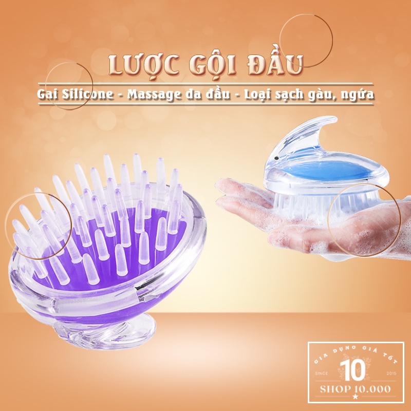 Lược Gội Đầu Silicon Mềm, Lược Gội Đầu Massage Kích Thích Mọc Tóc Giảm Rụng Tóc (LGD02)