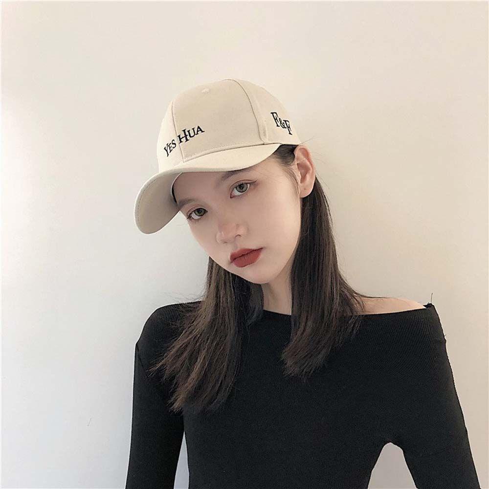 Mũ Lưỡi Trai Cotton Màu Sắc Đơn Giản Thêu Chữ Phong Cách Hiphop Cá Tính