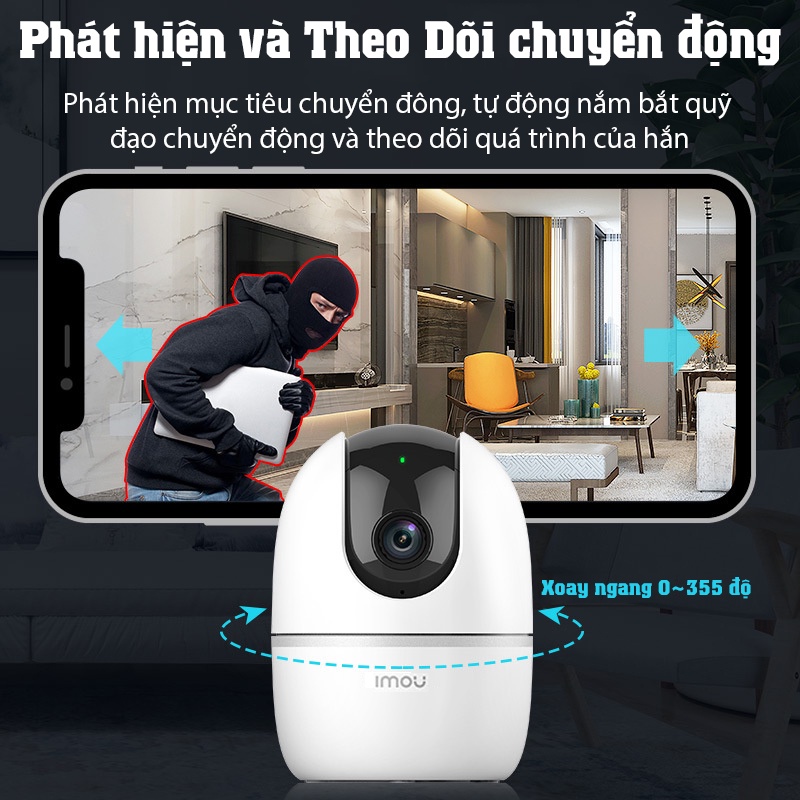 Camera IP Wifi IMOU IPC-A42P-B 4.0Mpx - xoay 360 Độ - Hàng chính hãng