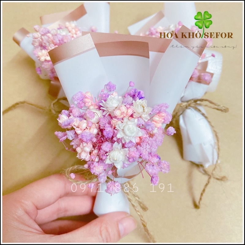 Bó hoa khô Baby màu tím Lilac cực đẹp làm quà tặng ❤️Hoa khô Baby ❤️