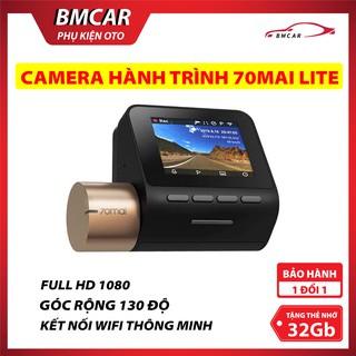 Camera Hành Trình Ô Tô Xiaomi 70mai Lite Góc rộng 130 độ, kết nối wifi thông minh, tặng thẻ nhớ 32gb - Bảo hành 12 tháng