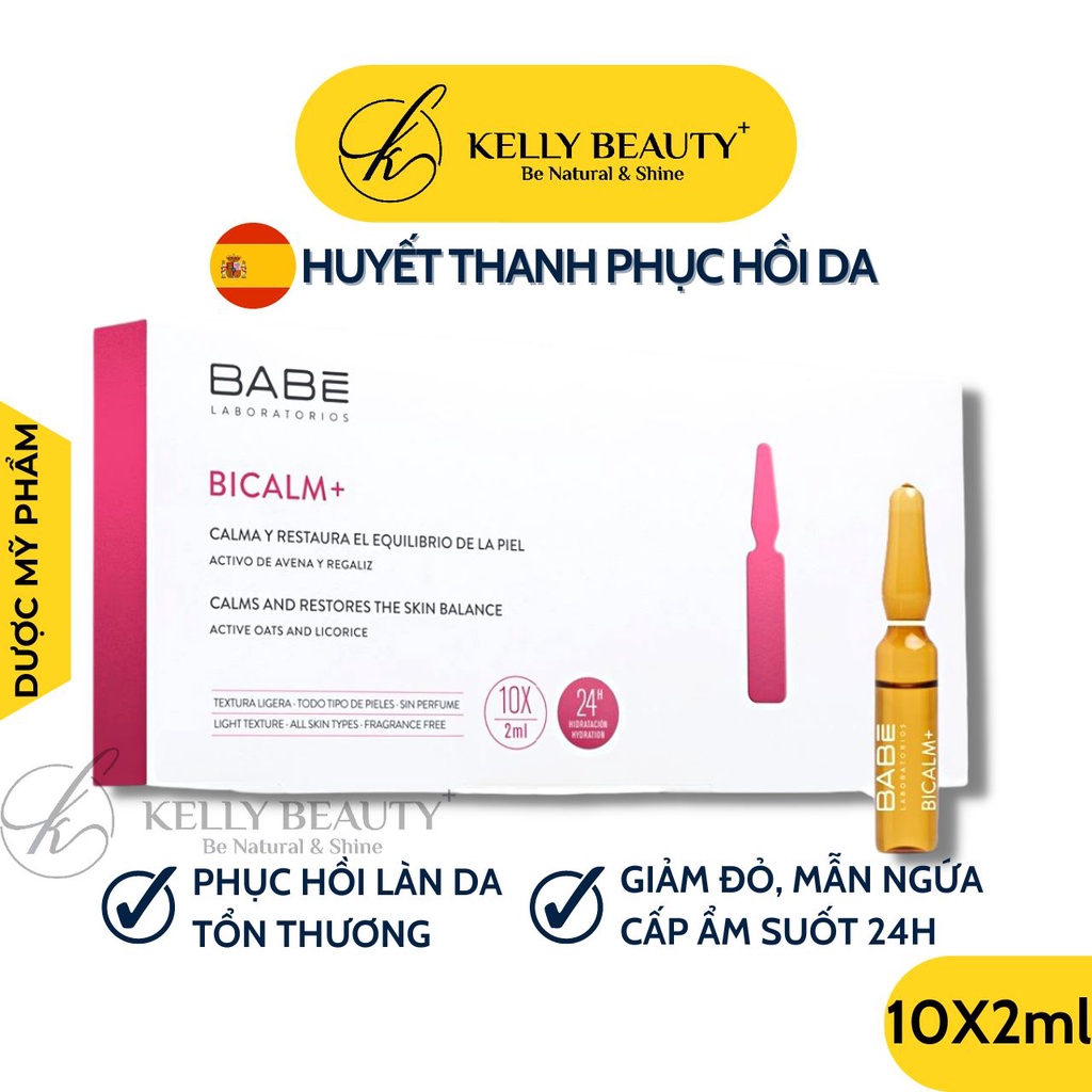 Huyết Thanh Phục Hồi Da BABE BiCalm+ Ampoules - Chống Kích Ứng, Làm Dịu Da, Dưỡng Ẩm, Lành Vết Thương | Kelly Beauty