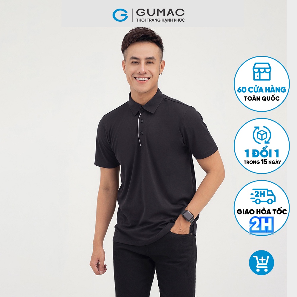 Áo polo nam phối nẹp thời trang GUMAC ATNC03030