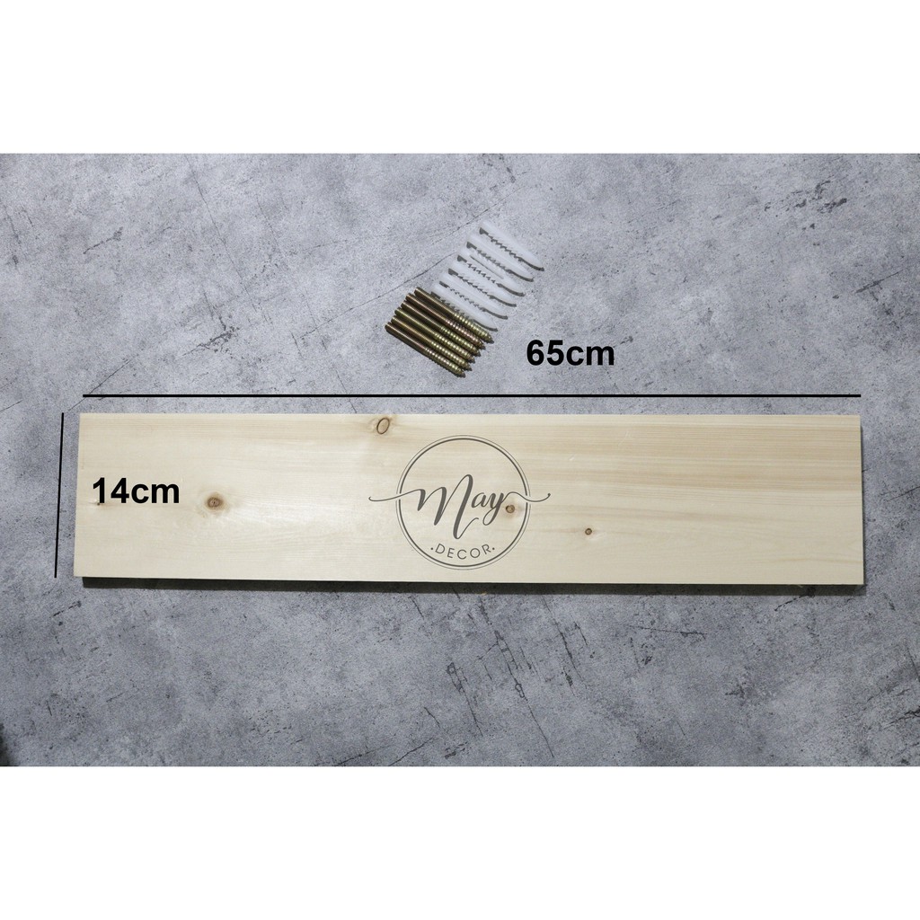 Kệ gỗ bắt vít âm tường kèm phụ kiện.