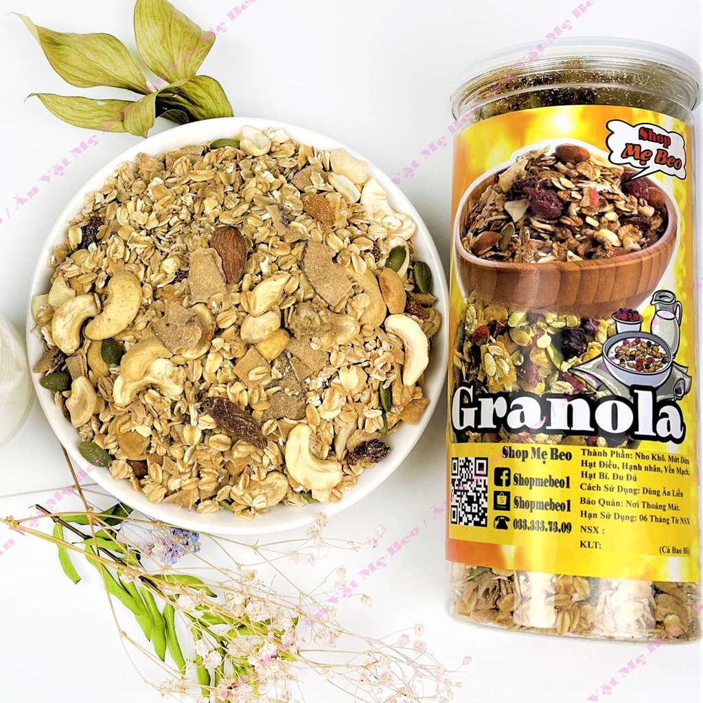 Granola ăn kiêng giảm câm siêu hạt dinh dưỡng Yến Mạch 500Gram