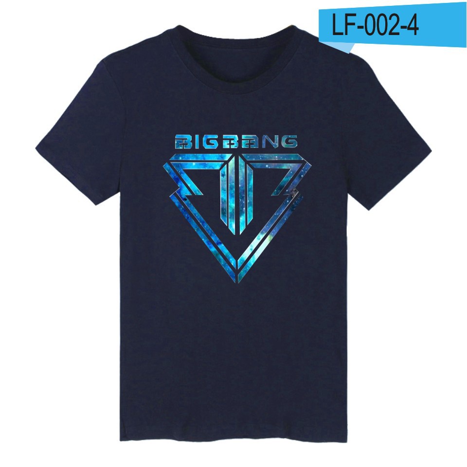 Áo Thun 100% Cotton Tay Ngắn In Chữ Bigbang YUANL5 {Hàng Có Sẵn XS-6XL} Bigbang Màu Xanh Navy 01 Phong Cách Hàn Quốc Cho Nam