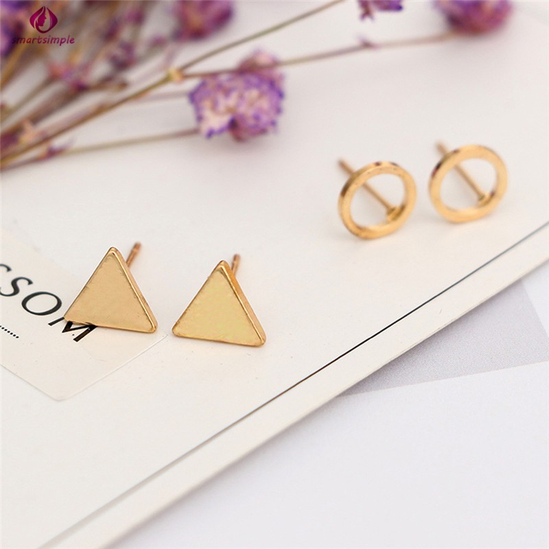 Set 4 Khuyên Tai Nữ Kiểu Dáng Giản Dị Hợp Thời Trang