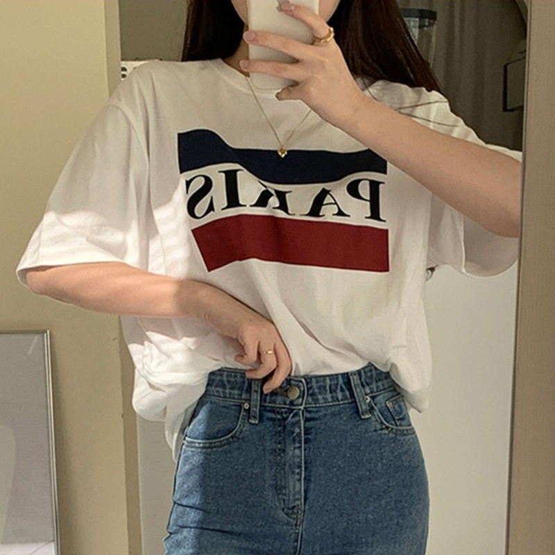 Áo Phông Freesize In Chữ Pháp Chất Cotton Mát Mịn Phong Cách Trẻ Trung Hiện Đại - S73