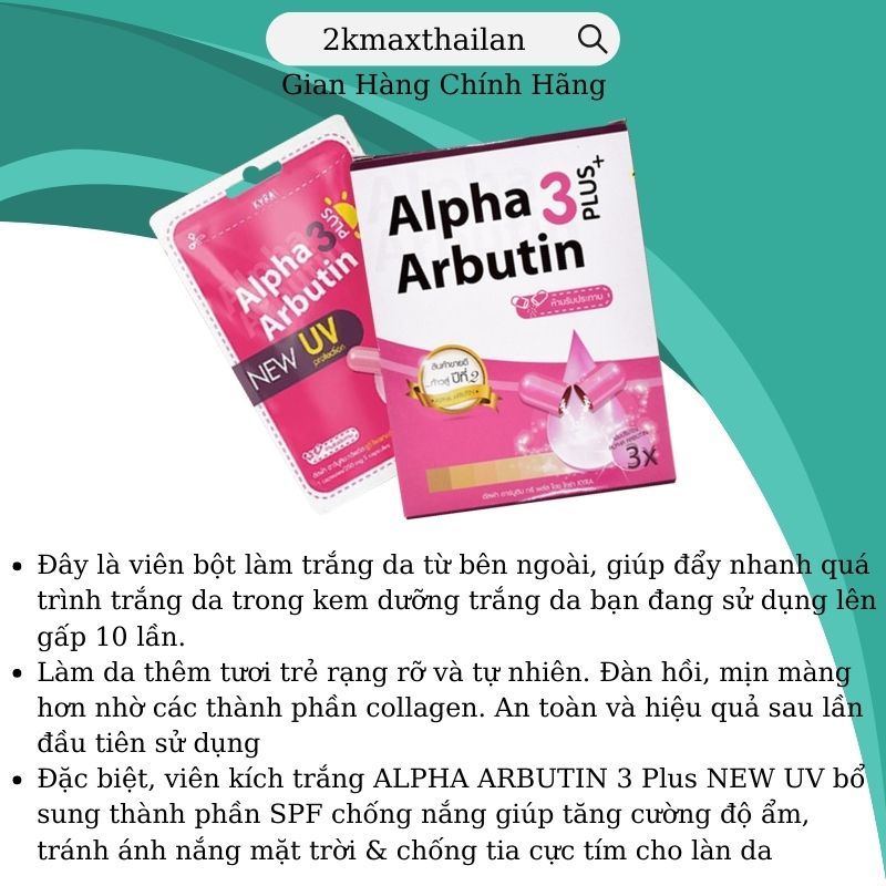 Viên Bột Kích Trắng Da ALPHA ARBUTIN 3 Plus