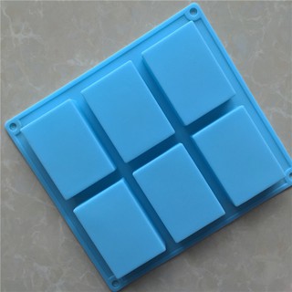 HCM - Khuôn silicon 6 ô chữ nhật làm bánh, rau câu, fondant trang trí