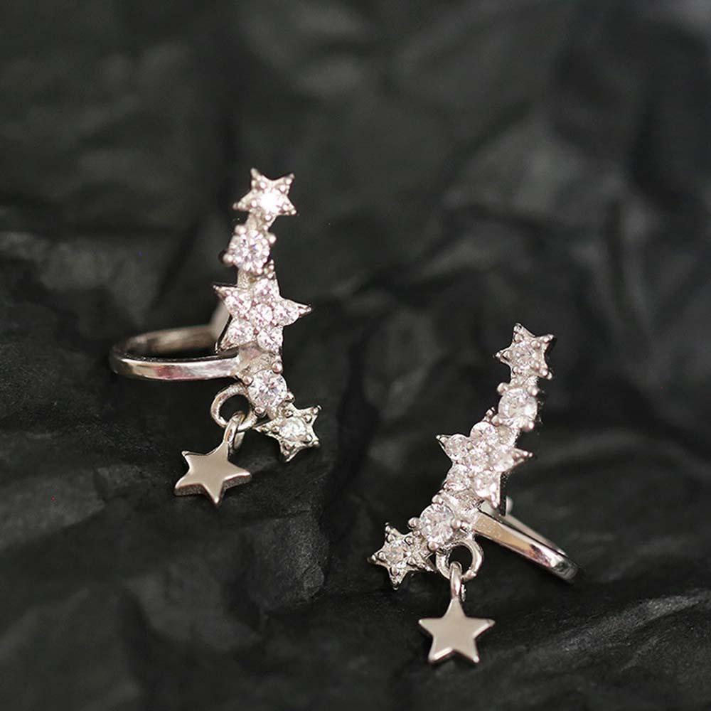 EXPEN Khuyên Kẹp Vành Tai Đính Ngôi Sao Gypsophila Thời Trang Hàn Quốc Cho Nữ