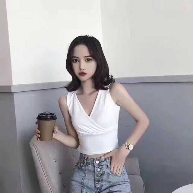 Áo bra su cổ đắp chéo có mút ngực