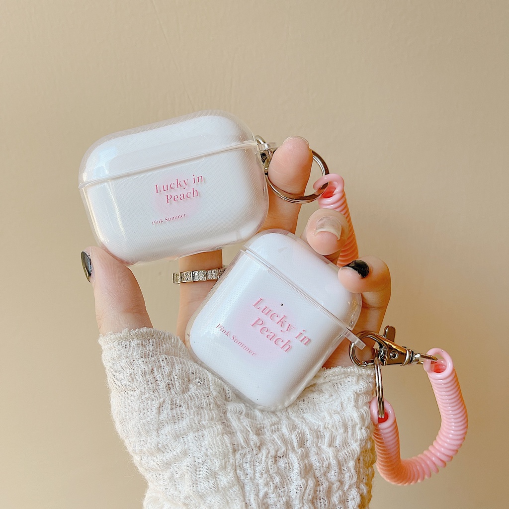 Vỏ Bảo Vệ Hộp Sạc Tai Nghe airpods 1 2 Pro 3rd Generation Pro 1/2 Trong Suốt Chống Sốc Họa Tiết Hoạt Hình Kèm Dây Đeo Kiểu Nhật Hàn