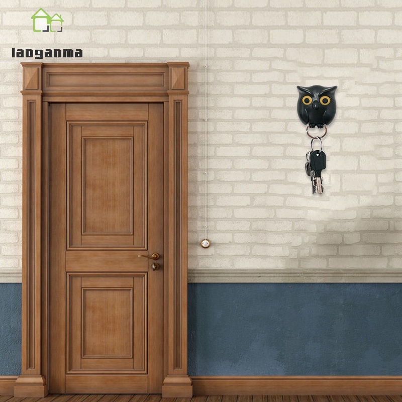 Black Night Owl Wall Key Holder Hanging Hook Keep Keychains Key Ring for Home | BigBuy360 - bigbuy360.vn