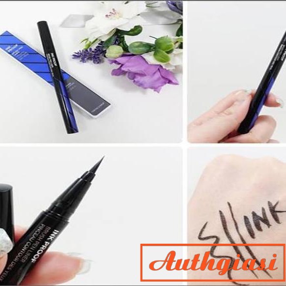 Bút Kẻ Mắt Dạ Chống Trôi The Face Shop Ink Proof Brush Pen Liner fmgt TFS không lem, chống nước chống dầu