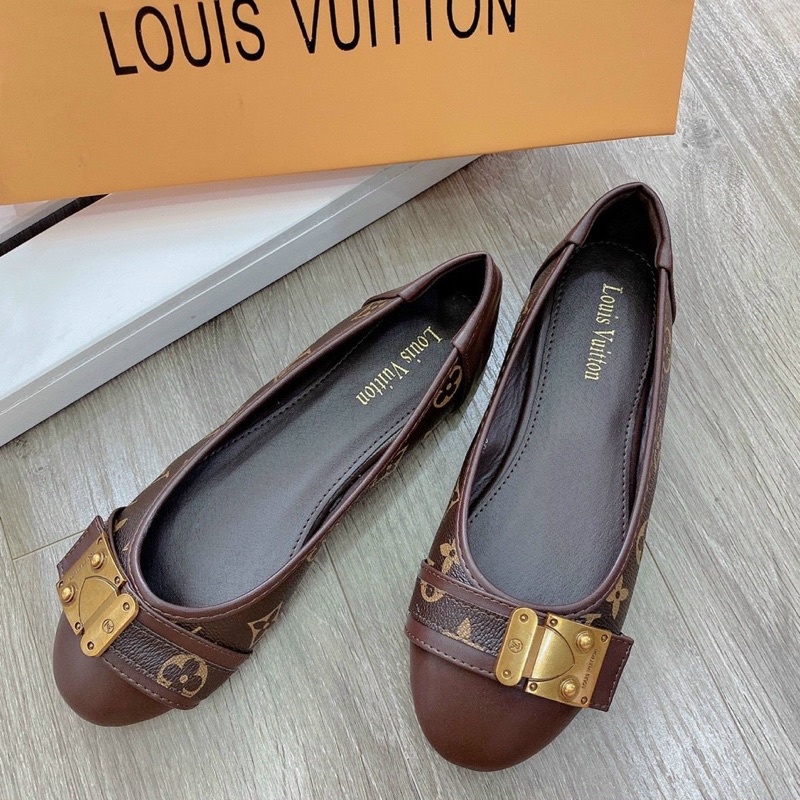 Giày bệt hoa nâu LV fullbox đẹp đủ size 35-38 nha