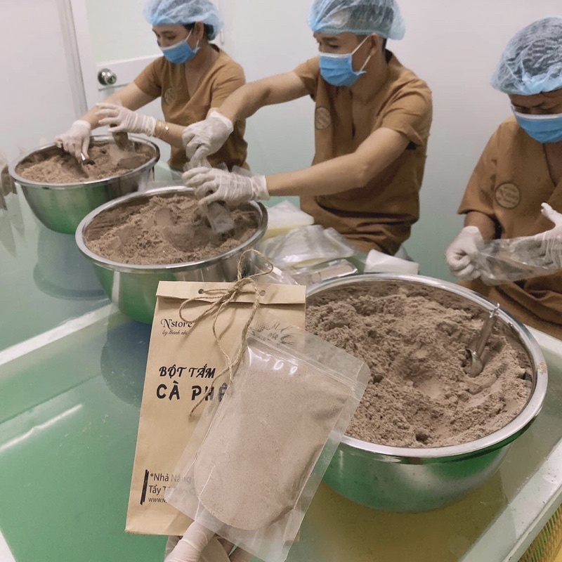 Bột tắm cà phê sữa dừa non n’store 100gr giúp làm sạch tế bào chết , trắng da , mịn da , lnpcosmetic | BigBuy360 - bigbuy360.vn