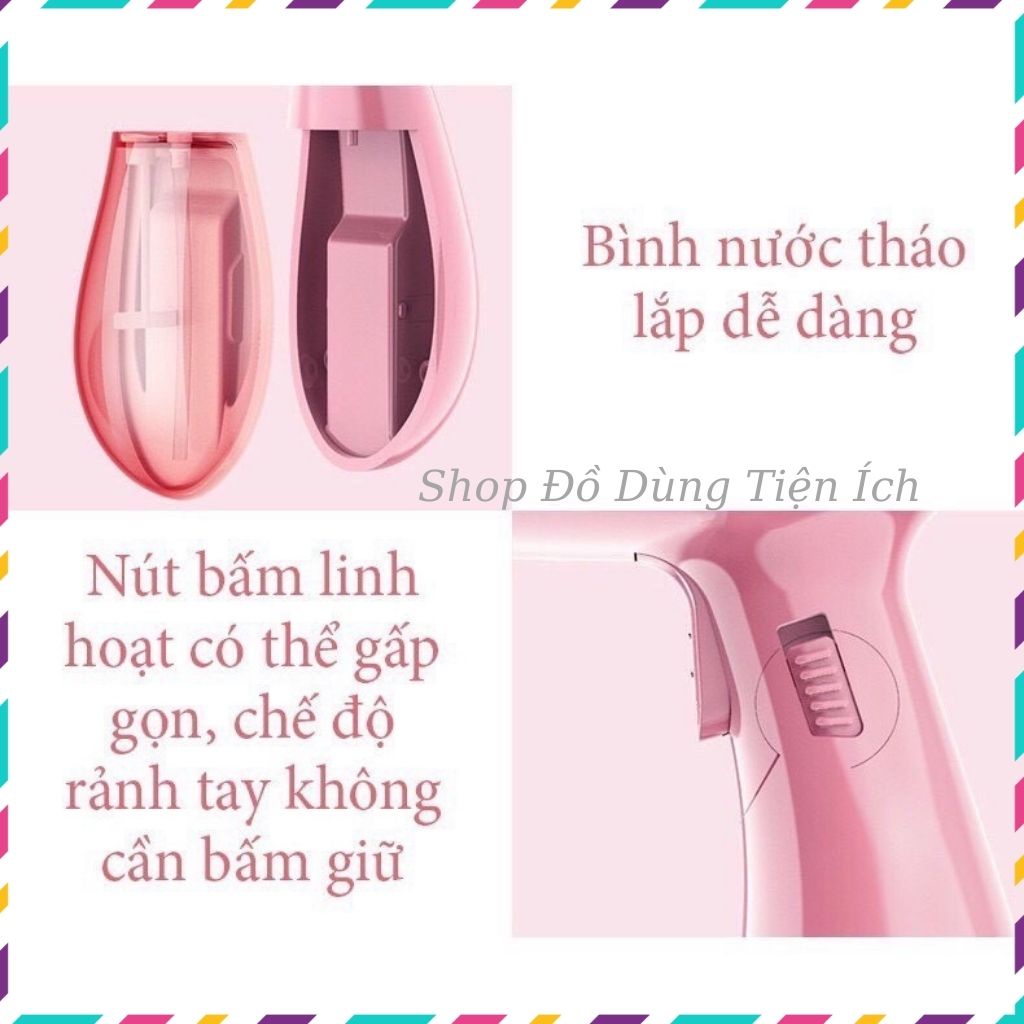 Bàn ủi hơi nước cầm tay bàn là hơi nước chính hãng Sonaky gấp gọn công suất 1300w, Bảo Hành 12 Tháng