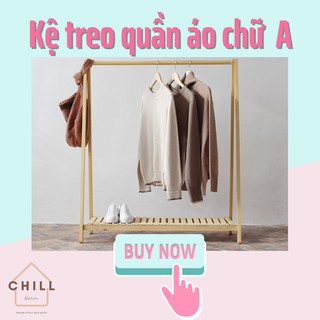 Kệ treo quần áo chữ A CHILL Decor gỗ thông thịt tự nhiên