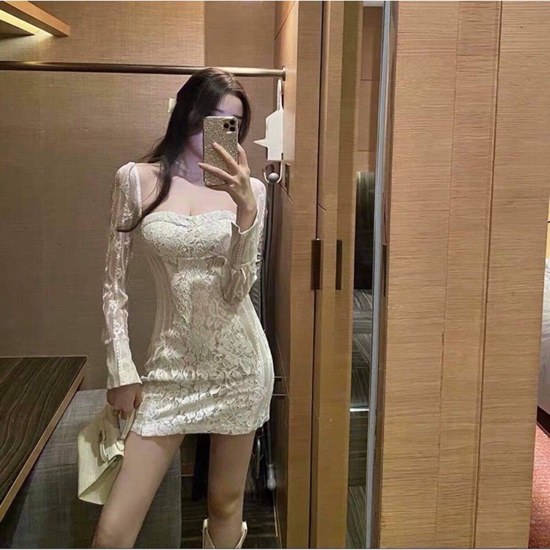 Đầm Ren Ngắn Dáng Ôm Quyến Rũ Thời Trang Cho Nữ