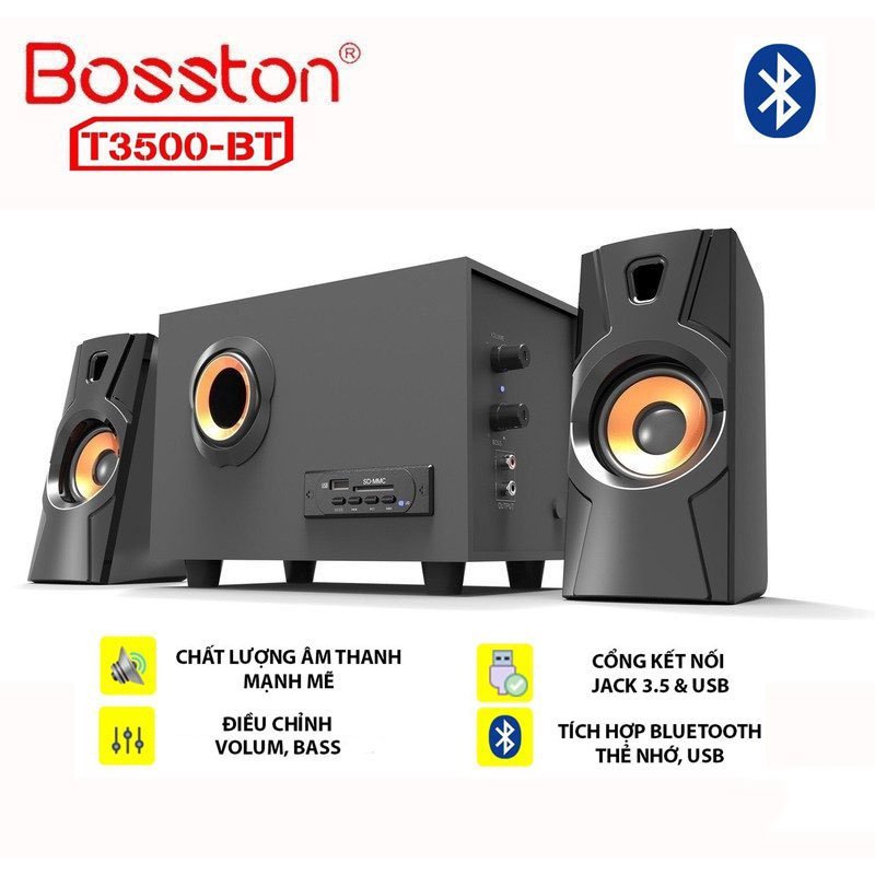 Loa Vi Tính Loa Máy Tính Pc Để Bàn Bosston T3500-BT Kết Nối Bluetooth Với Điện Thoại Âm Thanh Cực Đỉnh