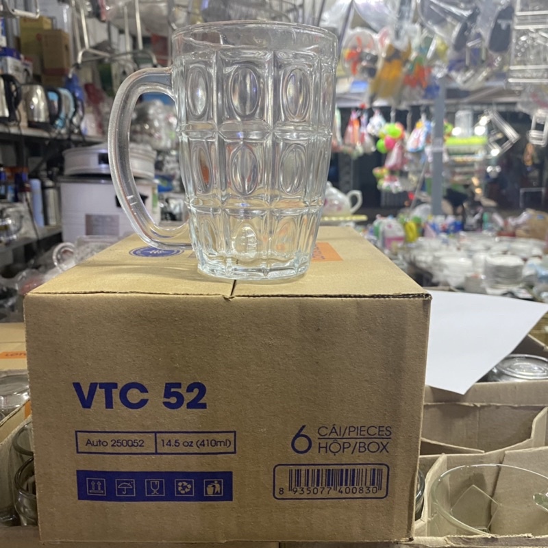 Bộ 6 Ly Việt Tiệp VTC 52 - 410ML dùng uống bia cao cấp, bảo đảm an toàn và có độ bền cao