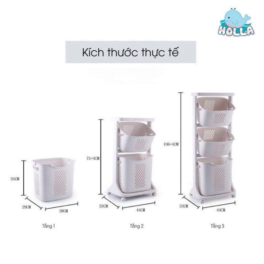 Kệ đựng đồ đa năng 3 tầng có bánh xe Sơn Nhựa