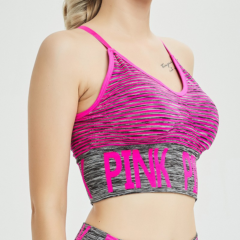 ÁO BRA TẬP GYM CÓ ĐỆM MÚT NÂNG NGỰC - ÁO TẬP GYM PINK CÁ TÍNH