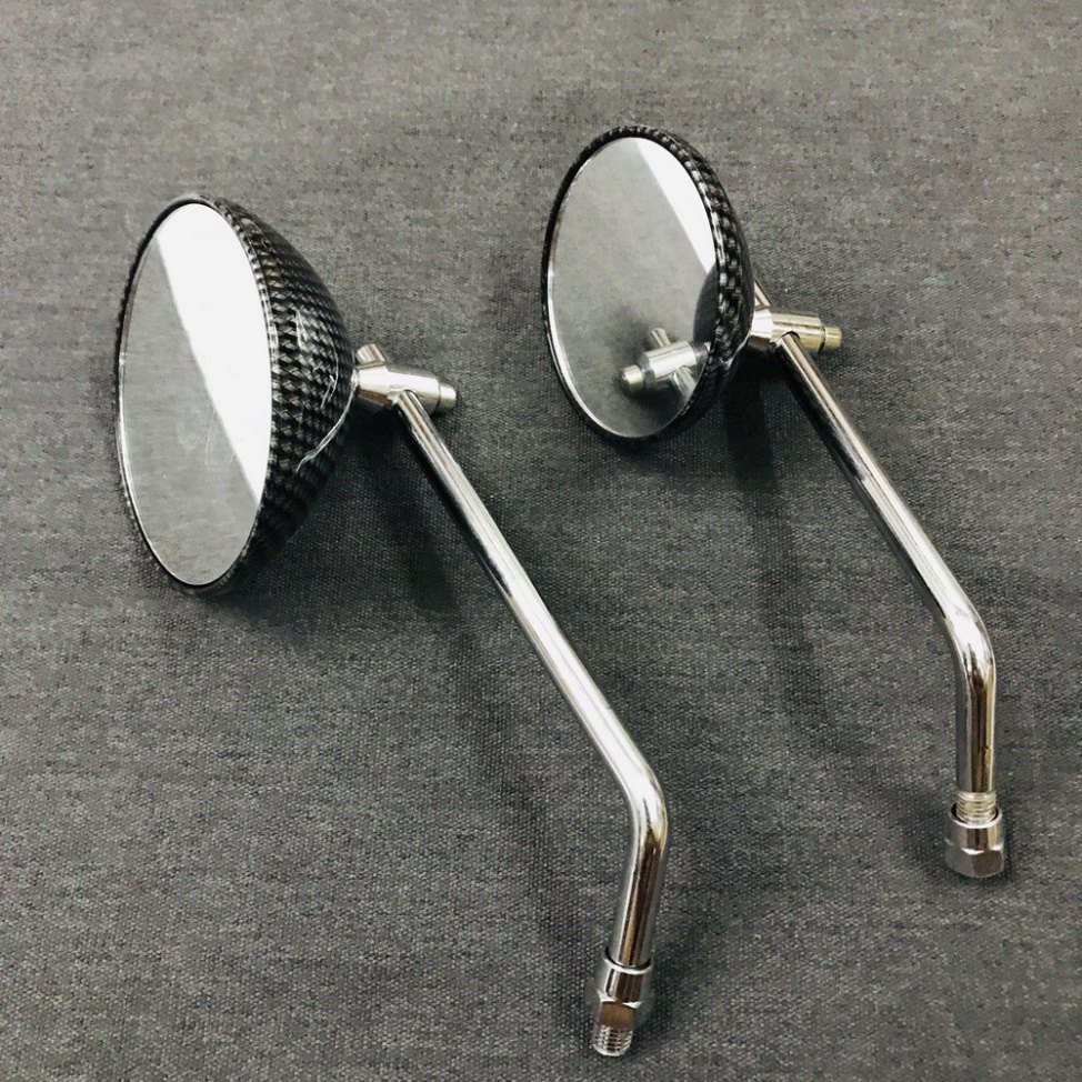 Gương xe máy, kính chiếu hậu xe máy mẫu CAFE RACER, KÍNH TRÒN , CHÂN KÍNH 10LY RĂNG THUẬN