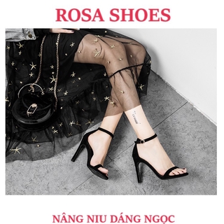 Giày gót vuông Giày Cao gót nhọn đen mờ quai ngang mờ 7p CG0001 Mys Rosa Shoes