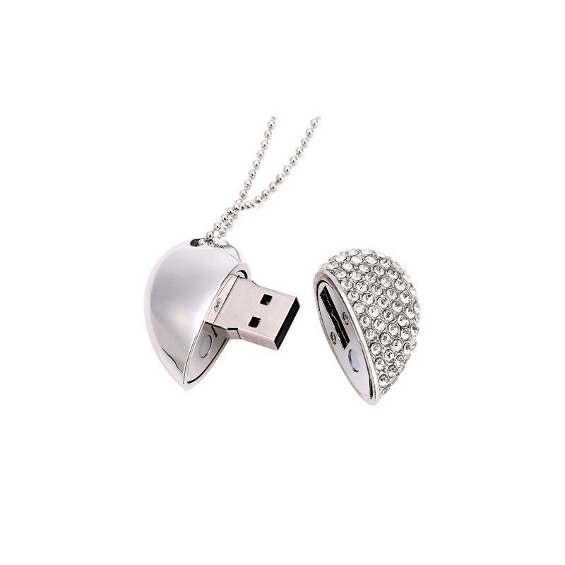 USB 2.0 512GB hình trái tim đính pha lê