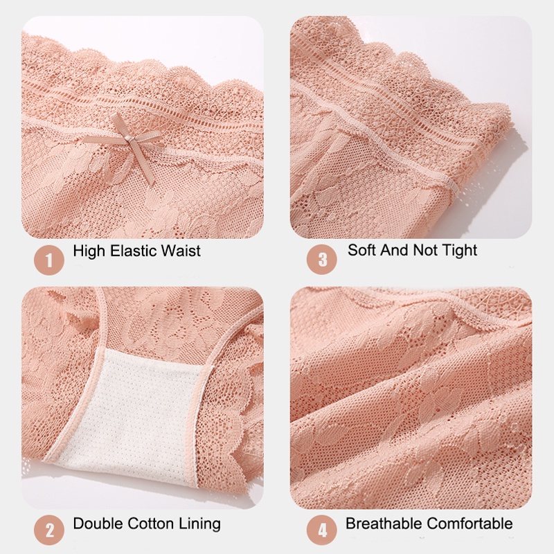 Cute Byte Quần Lót Ren Hoa Xuyên Thấu Thoáng Khí Gợi Cảm Dễ Thương Cho Nữ