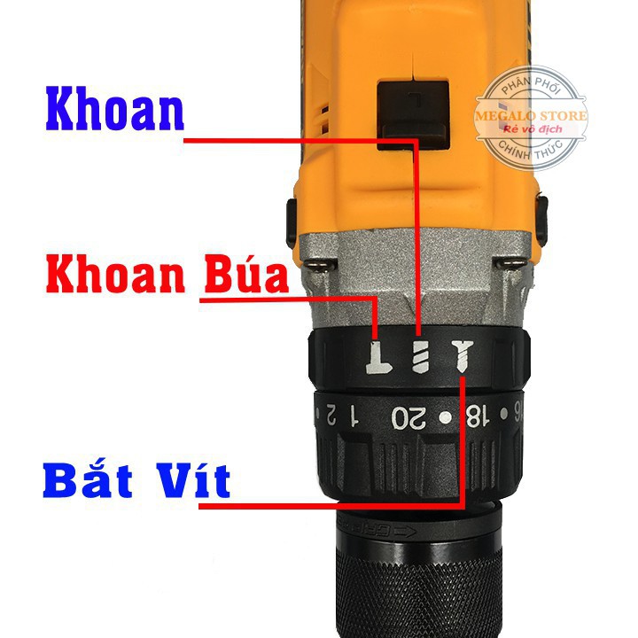 Máy Khoan Pin Dewalt 38V 3 Chức Năng Motor 775, Auto Lock Model DCD 777 - Tặng mũi khoan đa năng