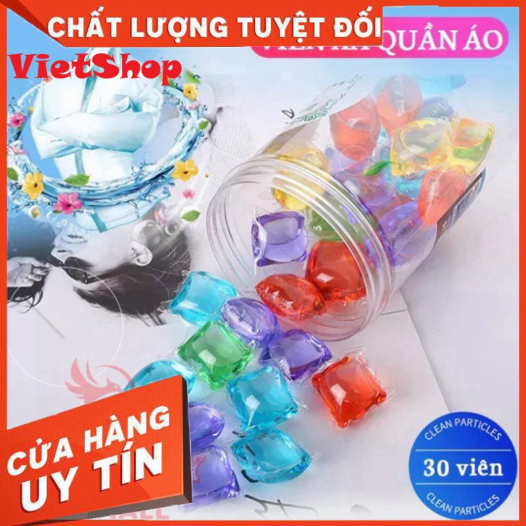 💕Bán Giá Sỉ💕 Hộp 30 Viên Xả Quần Áo Hàng Nội Địa Trung, Siêu Sạch, Loại Bỏ Tất Cả Các Vết Bẩn Kho Tan - VietShop