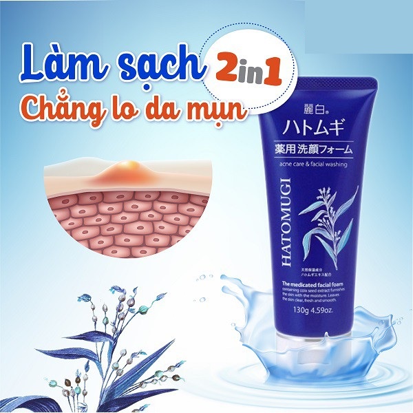 Sữa Rửa Mặt Trắng Da Hatomugi Cleansing Foam Hạt Ý Dĩ Nhật Bản (Nhiều Phân Loại)