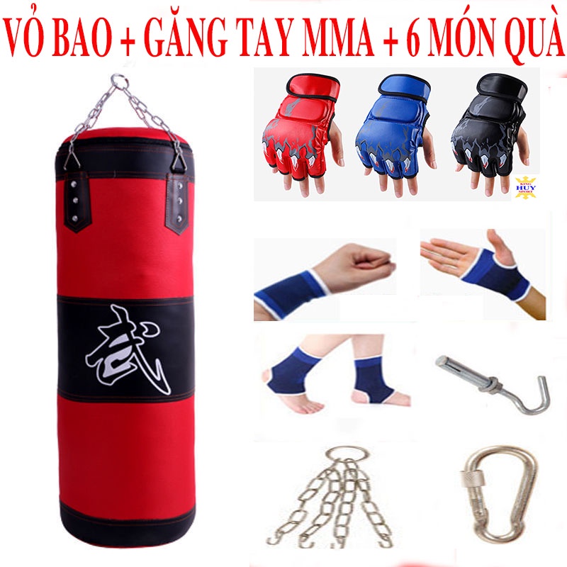 Bao Cát Đấm Bốc, Bao cát boxing chưa nhồi ruột, Bạn Đừng Ngại Nhồi Vì Đã Có Hướng Dẫn Nhồi Chi Tiết Và Tặng Kèm 6 Món