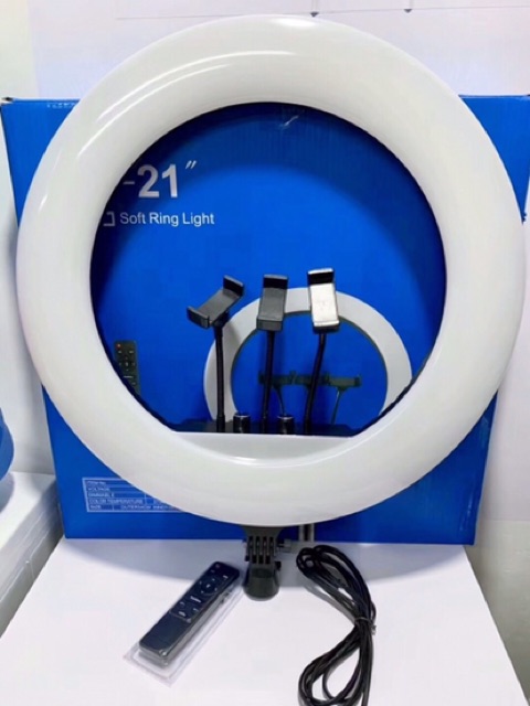 Đèn Livestream 55CM RL-21  kẹp được 3 đt + remote điều chỉnh đèn + chân đèn thép 2m
