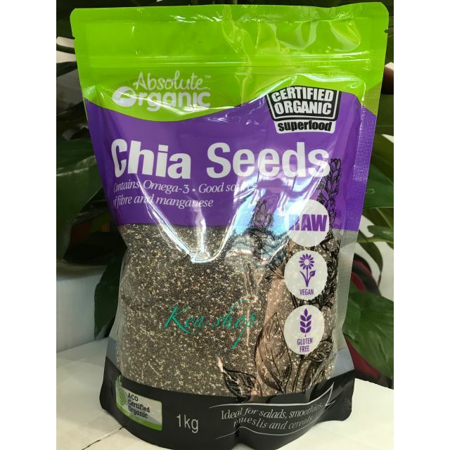 Hạt Chia Úc Absolute Organic Chia Seed 1kg (mẫu mới)