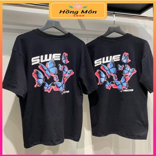 [ FREESHIP + SIÊU GIẢM GIÁ ] Áo Thun Nam Nữ Tay Lỡ In Hình Bướm, Áo Phông Tay Ngắn Phom Rộng Phong Cách Cá Tính