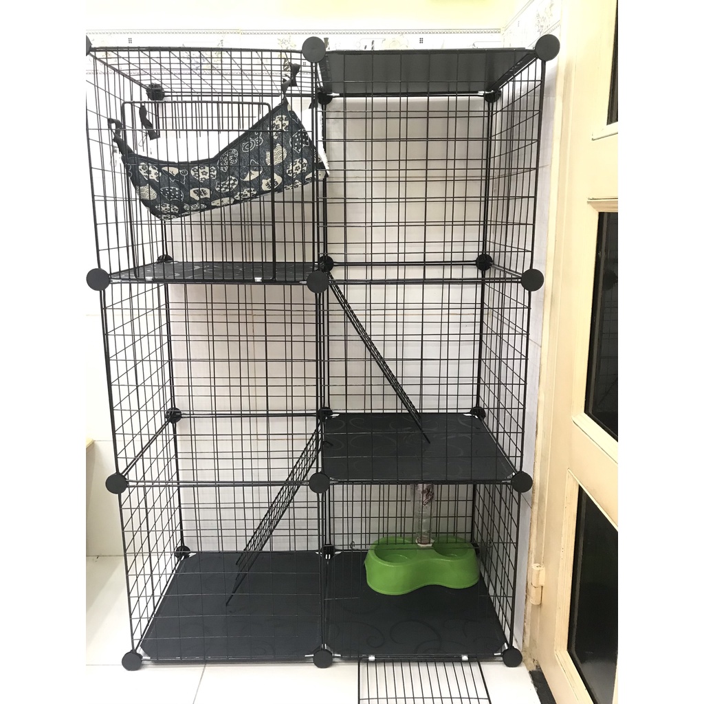 (CHUỒNG LỚN) BỘ COMBO CHUỒNG MÈO, CHUỒNG CHÓ 2 TẦNG, 3 TẰNG LẮP GHÉP SƠN TĨNH ĐIỆN CHO PET