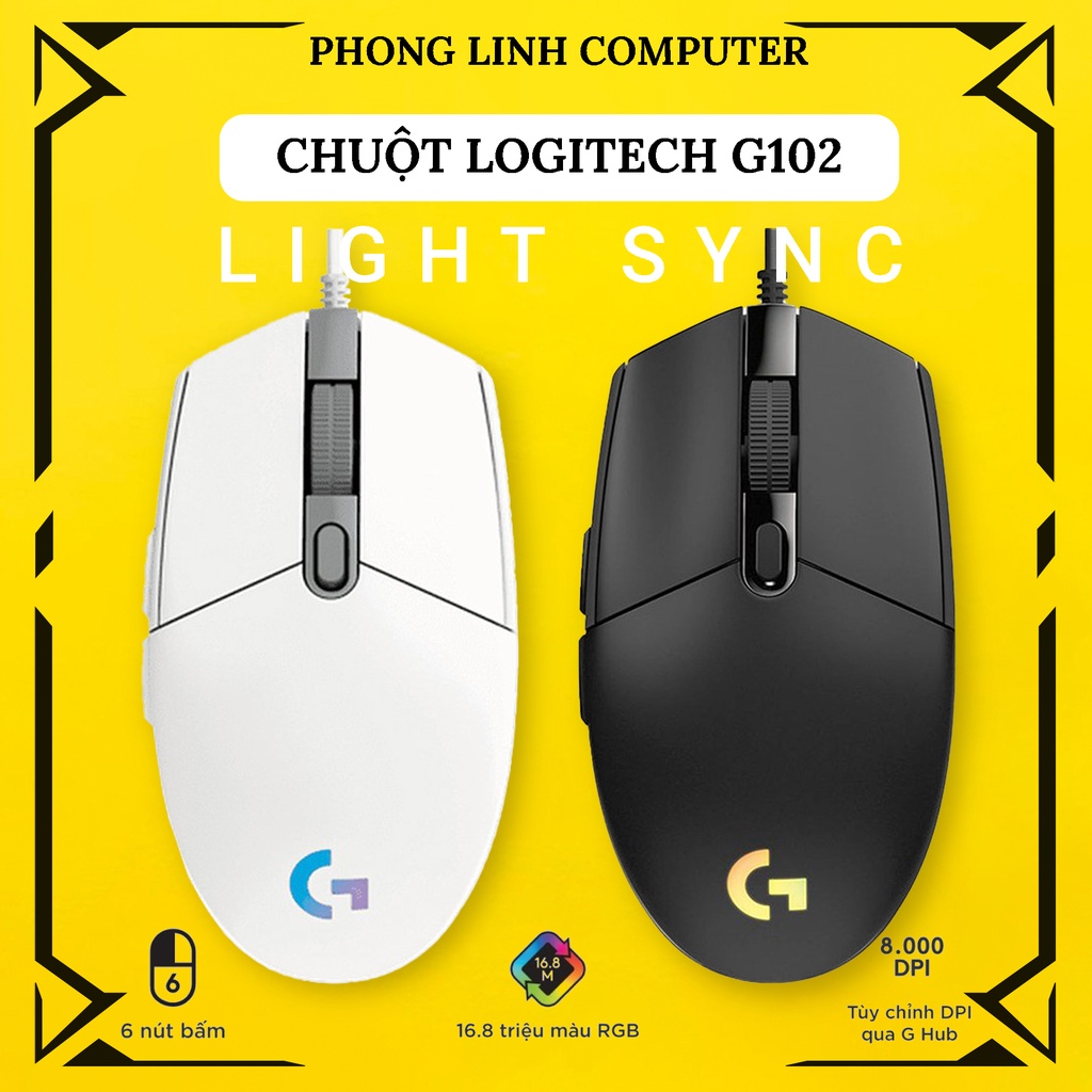 Chuột chơi game Logitech G102 Gen2 Black (USB/RGB)